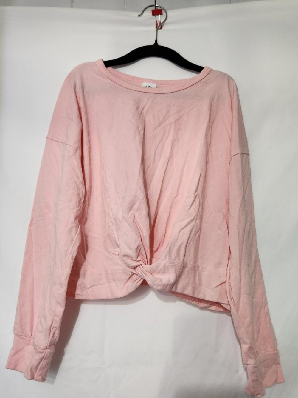 Girls Pink Knot Front Long Sleeve Top Size 7-8Y
